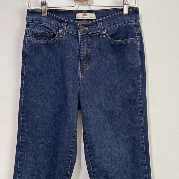 Levis 512 Jeans 10 Short Perfectly Slimming Straight Leg Blue Raw Hem Mid Rise - Picture 3 of 8
